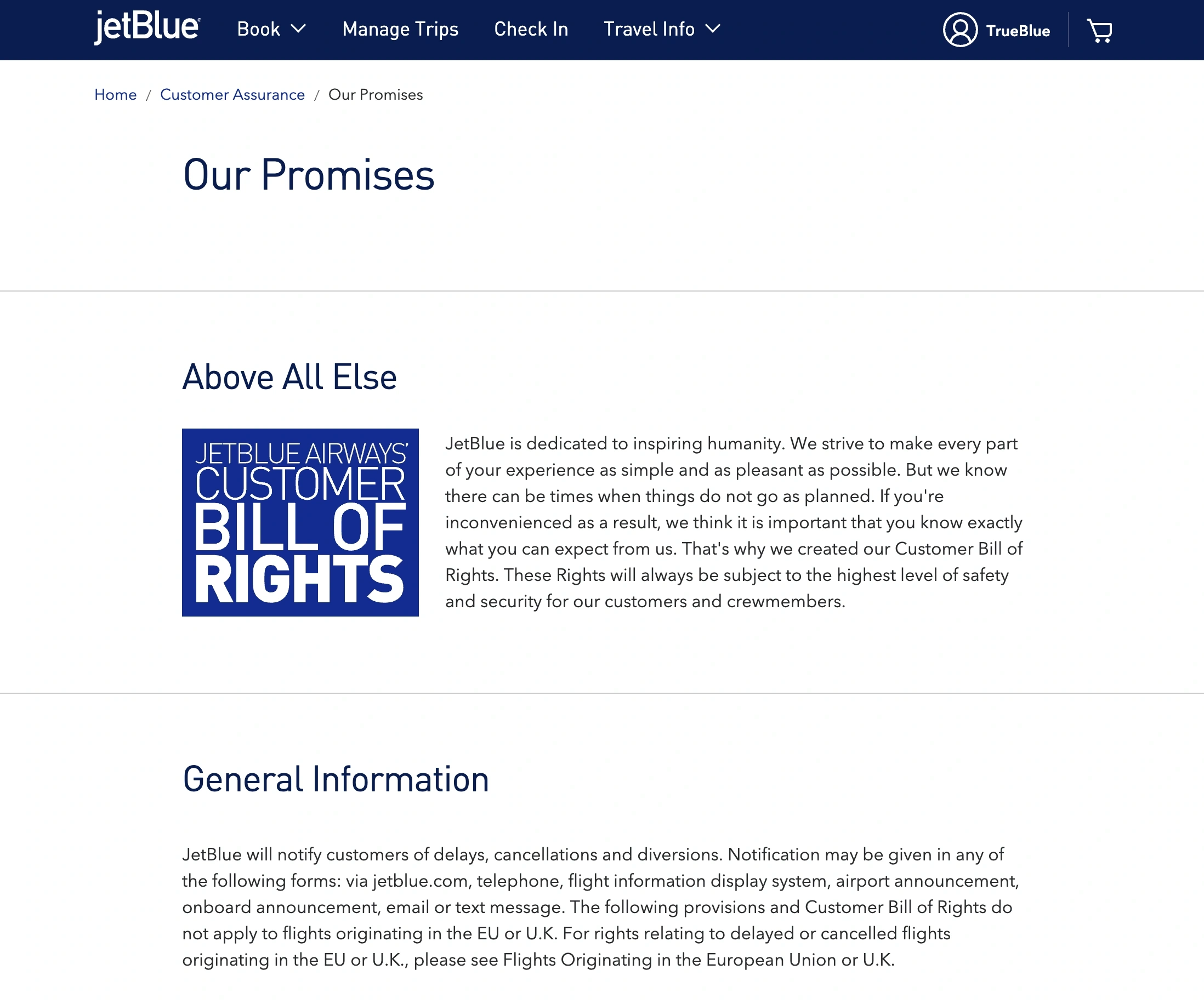 Jet Blue Bill of Rights