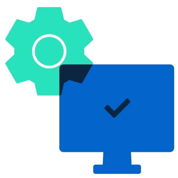 Kount icon monitor and cog